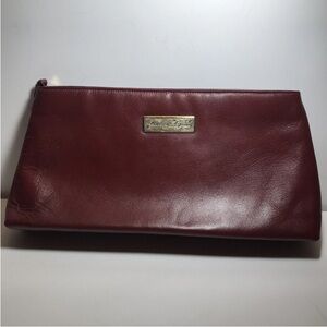 Vintage Etienne Aigner Oxblood Leather Clutch Handbag